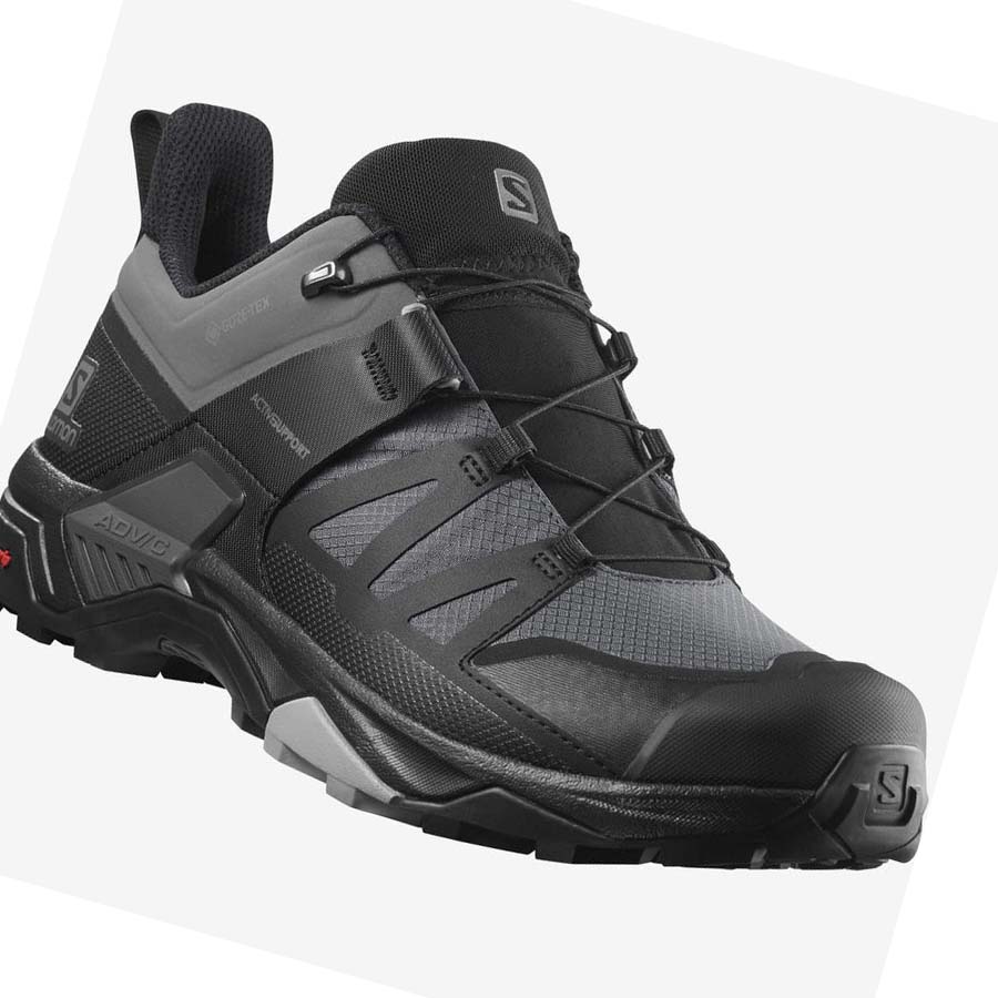 Salomon X ULTRA 4 GORE-TEX Túracipő Férfi Szürke Fekete | HU 2034CTV